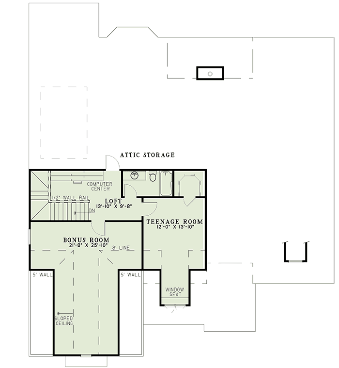 Plan 59630ND: Plenty of Room and Privacy - Floor Plan - 2nd Floor - Country