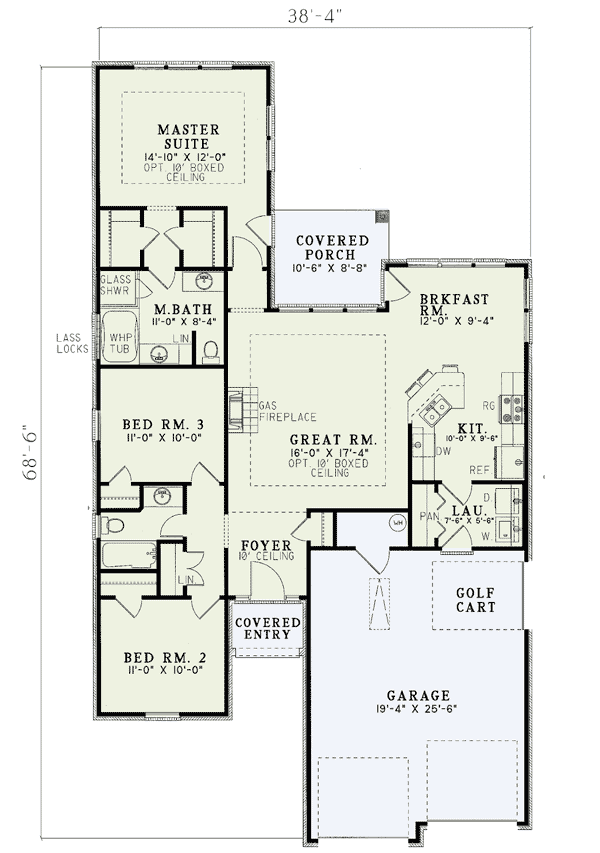 Plan 59715ND: Cozy Compact Design - 1379 Sq Ft - Floor Plan - Main Level - Southern, Traditional