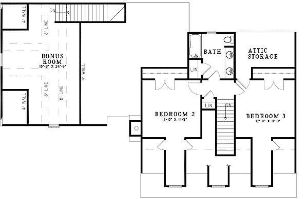Plan 59800ND: New Touches to an Old Favorite - Floor Plan - 2nd Floor - Country