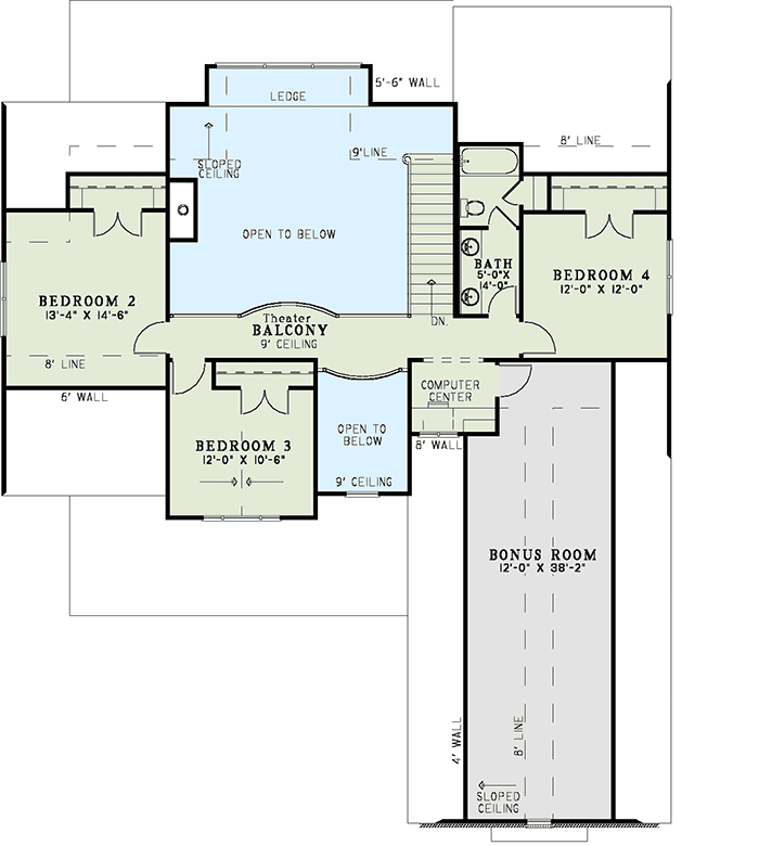 Plan 59879ND: Picture Perfect - Floor Plan - 2nd Floor - Country, Traditional