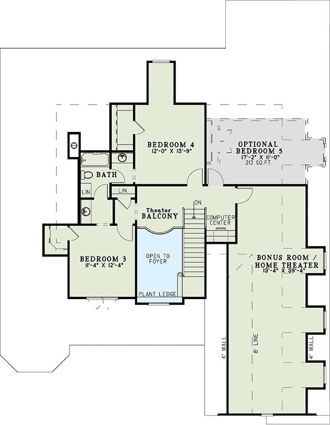 Plan 59882ND: Craftsman Home Plan with Unique Exterior - Floor Plan - 2nd Floor - Traditional