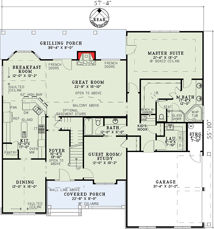 Plan 59899ND: Unique Design with Loads of Options - Floor Plan - Main Level - Craftsman, European, Traditional