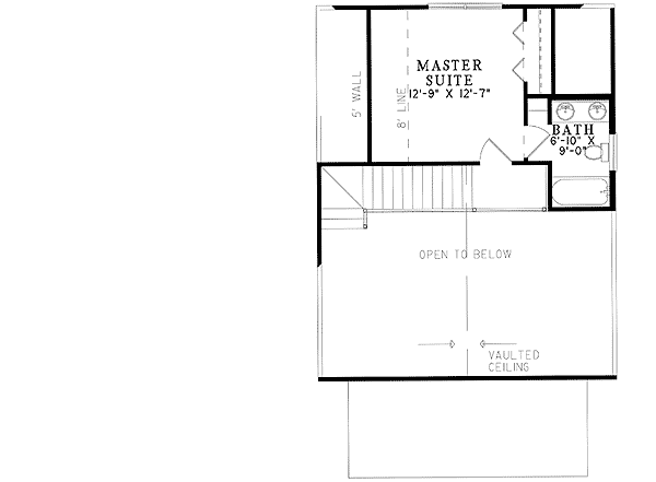 Plan 59900ND: Traditional Country House Plan with 3 Beds - 1059 Sq Ft - Floor Plan - 2nd Floor - Country, Traditional