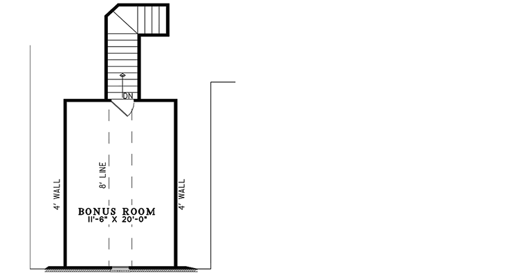 Plan 59902ND: 4-Bed Traditional House Plan with Bonus Room - Floor Plan - Bonus - Traditional