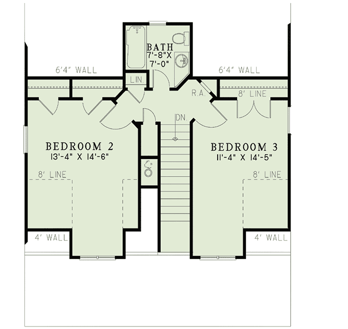 Plan 59910ND: Raised Country Cottage - Floor Plan - 2nd Floor - Cottage, Low Country, Southern