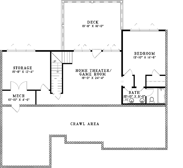 Plan 59917ND: Alternate Exterior Available - Floor Plan - Basement - Craftsman