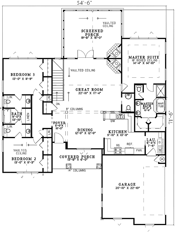 Plan 59918ND: Alternate Exterior Available - Floor Plan - Main Level - Craftsman