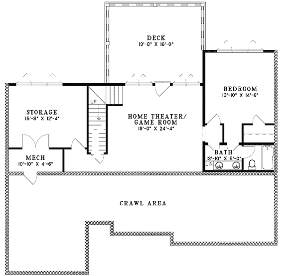Plan 59918ND: Alternate Exterior Available - Floor Plan - Basement - Craftsman
