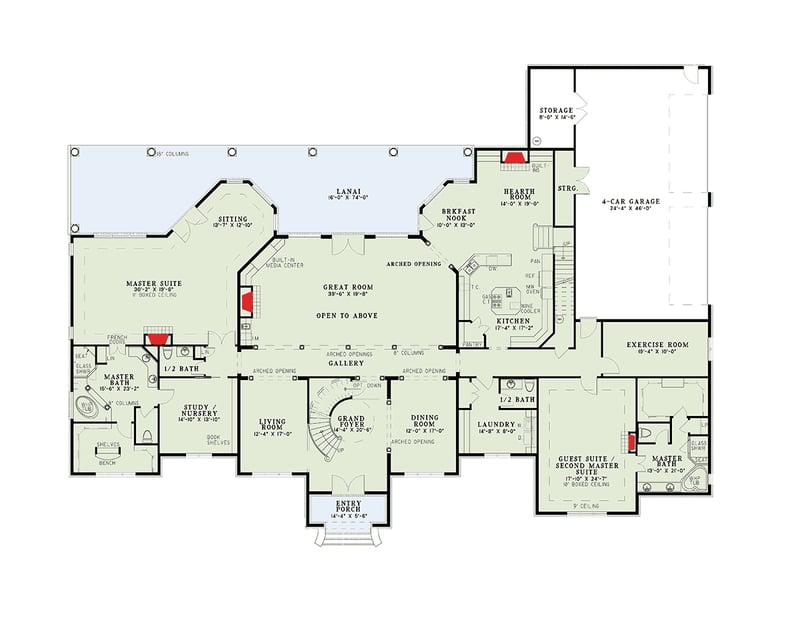 Plan 5993ND: Exquisite Design - Floor Plan - Main Level - Traditional