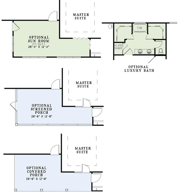 Plan 60513ND: Small House Plan with Flex Room - 2119 Sq Ft - Floor Plan - Optional - Southern, Traditional