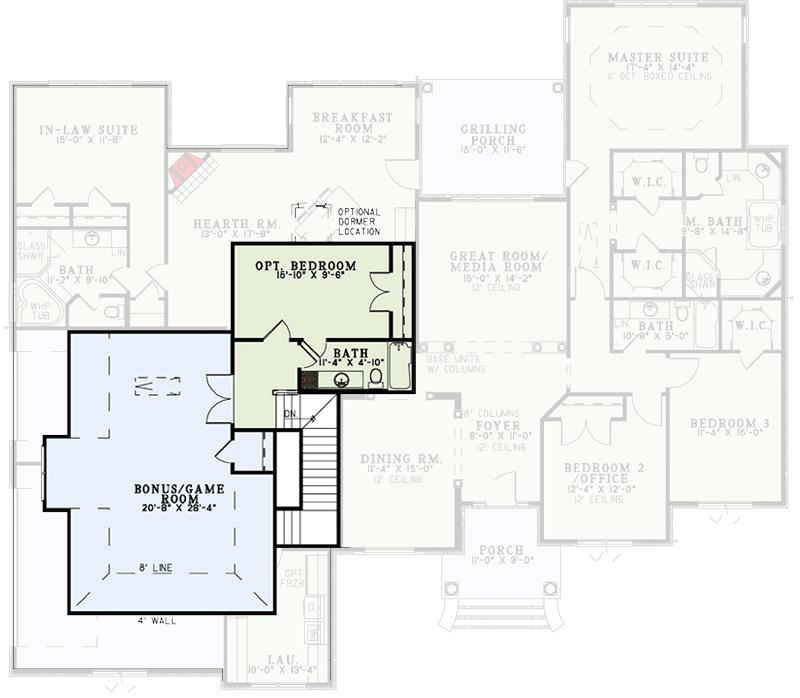 Plan 60575ND: And Room to Expand - Floor Plan - Bonus - Traditional