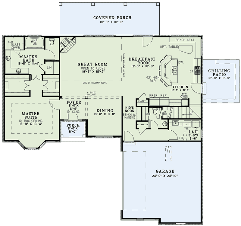 Plan 60610ND: Stone and Shakes - Floor Plan - Main Level - European, Northwest