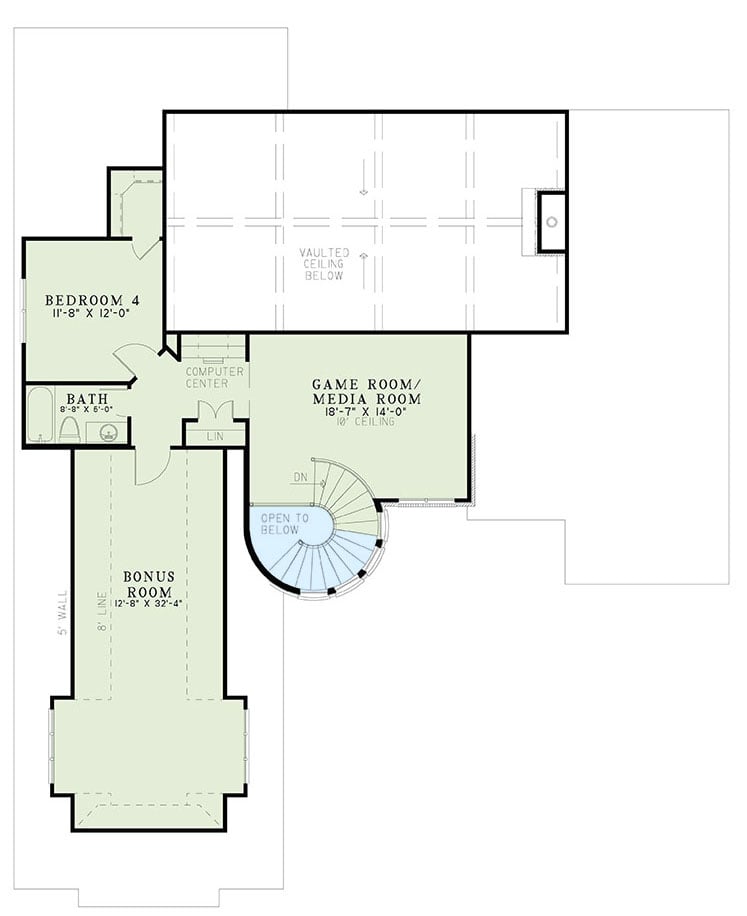 Plan 60614ND: European Treasure with Circular Stair - Floor Plan - Upper Level - European, French Country