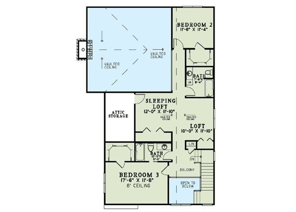 Plan 60642ND: Rustic Craftsman with Wrap-Around Porch - Floor Plan - 2nd Floor - Mountain, Northwest, Rustic, Vacation