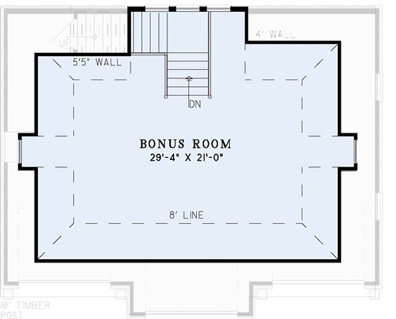 Plan 60664ND: 3 Car Garage with Bonus Room - Floor Plan - 2nd Floor - European, French Country, Southern