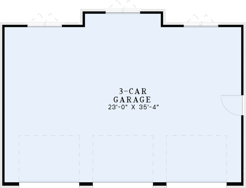 Plan 60665ND: 3 Car Garage with Hip Roof - 887 Sq Ft - Floor Plan - Main Level - European, French Country, Southern