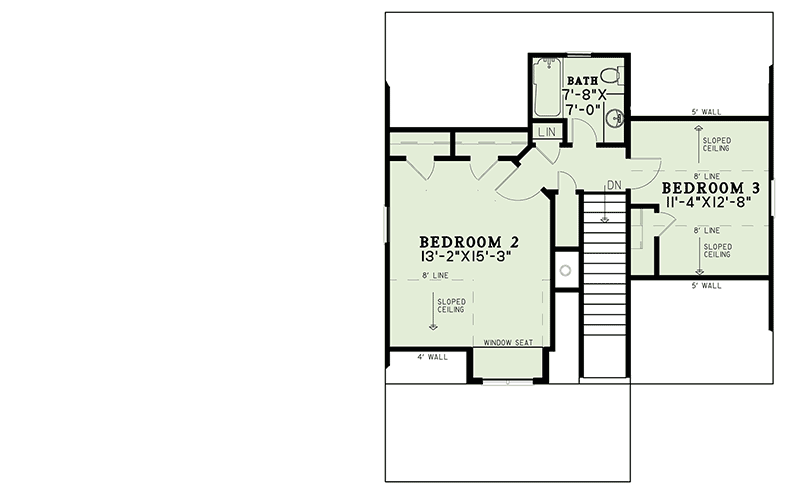 Plan 60675ND: Rustic Country House Plan with Sun Room and Main Floor Master Suite - 1621 Sq Ft - Floor Plan - 2nd Floor - Country, Craftsman, Mountain, Rustic