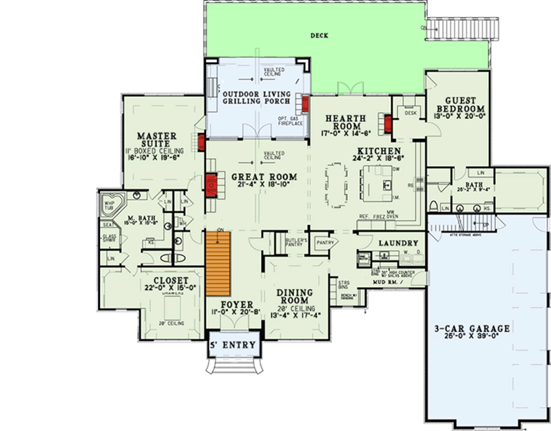 Plan 60686ND: Lower Level Media Room and Game Room - Floor Plan - Main Level - European, Traditional