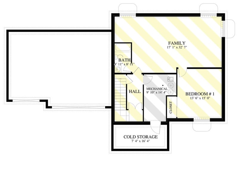 Plan 61214UT: A Floor Plan that Flows - Floor Plan - Optionally Finished Basement - Traditional, Transitional