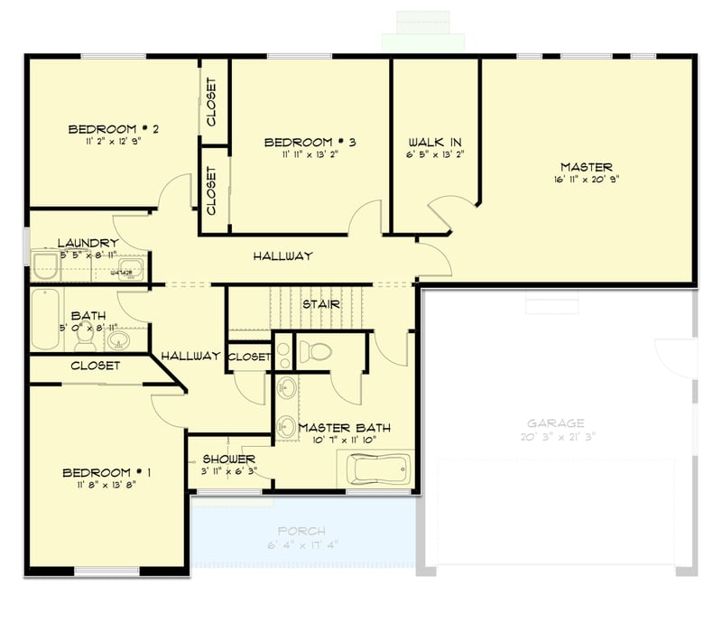 Plan 61231UT: Two-Story Traditional House Plan with Optional Lower Level Expansion - Floor Plan - 2nd Floor - Traditional