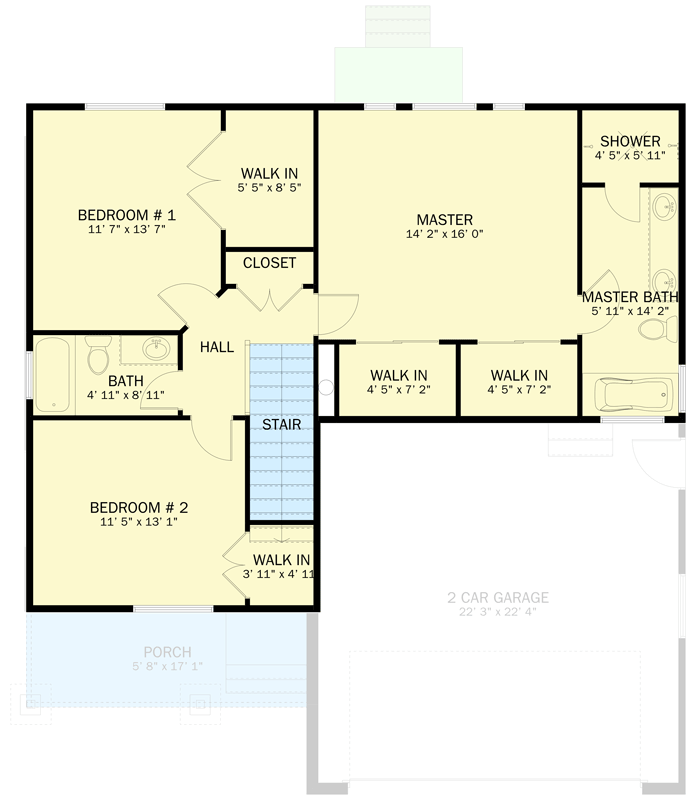 Plan 61245UT: Three Bedrooms with Option for Fourth - Floor Plan - Main Level - Traditional
