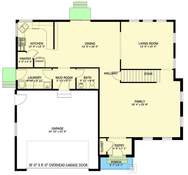 Plan 61250UT: Two-Story Traditional Home Plan with Optional Lower Level - Floor Plan - Main Level - Traditional