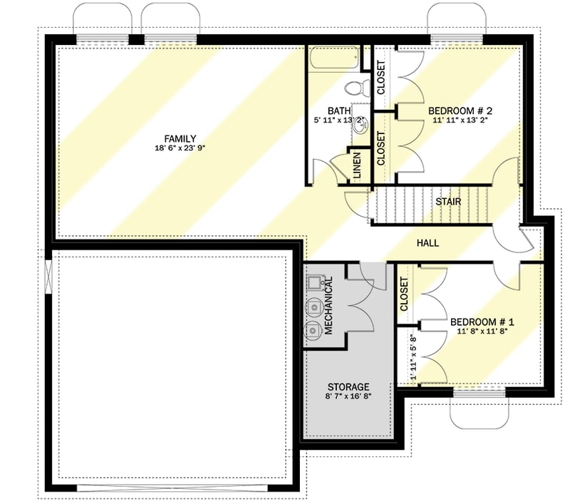Plan 61250UT: Two-Story Traditional Home Plan with Optional Lower Level - Floor Plan - Optional Lower Level - Traditional