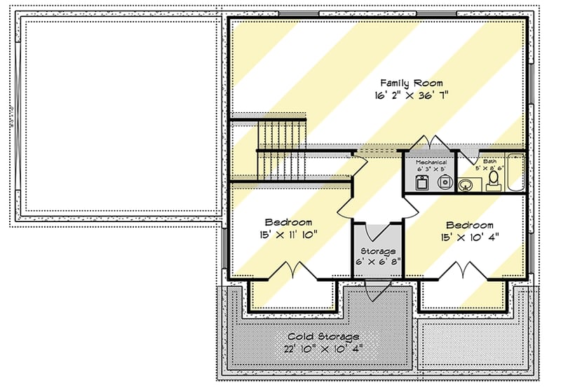 Plan 61270UT: Country Home Plan with Huge Bonus Room - Floor Plan - Optional Lower Level - Traditional