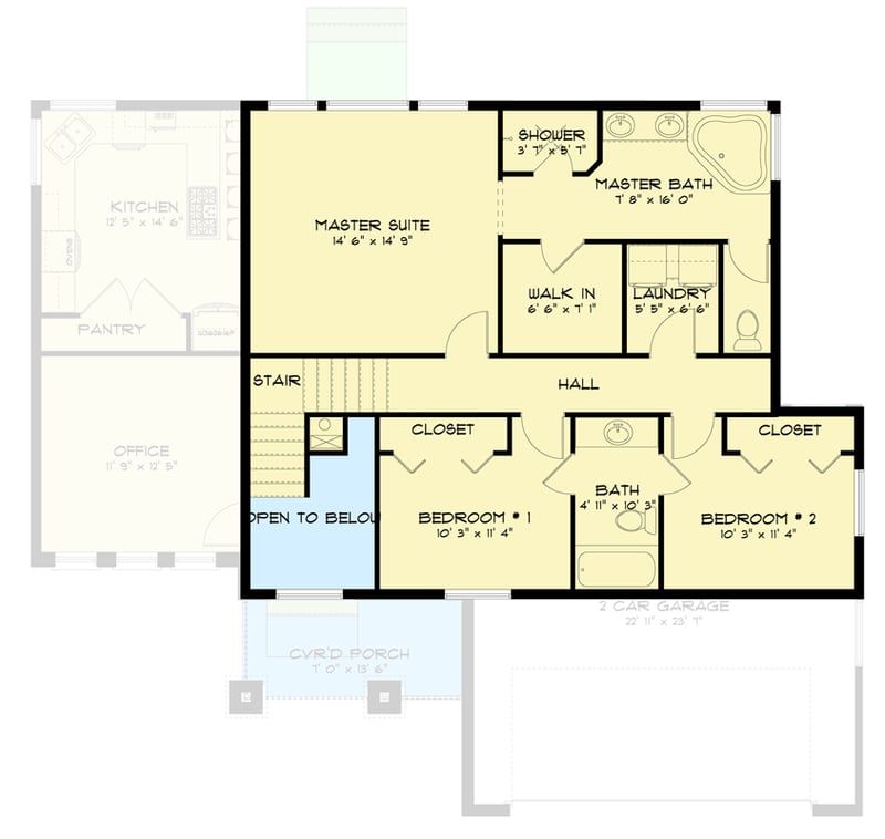 Plan 61300UT: Option for Lower Level Media Room - Floor Plan - 2nd Floor - Traditional
