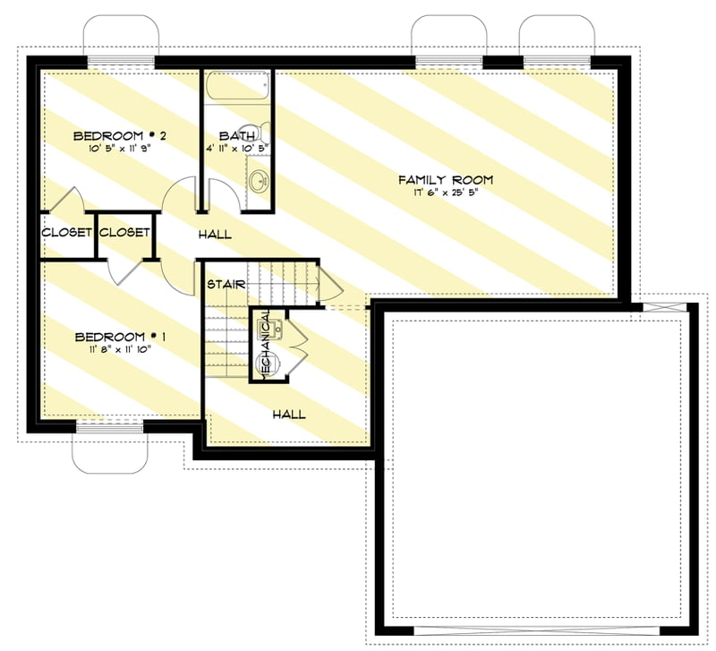 Plan 61300UT: Option for Lower Level Media Room - Floor Plan - Lower Level - Traditional