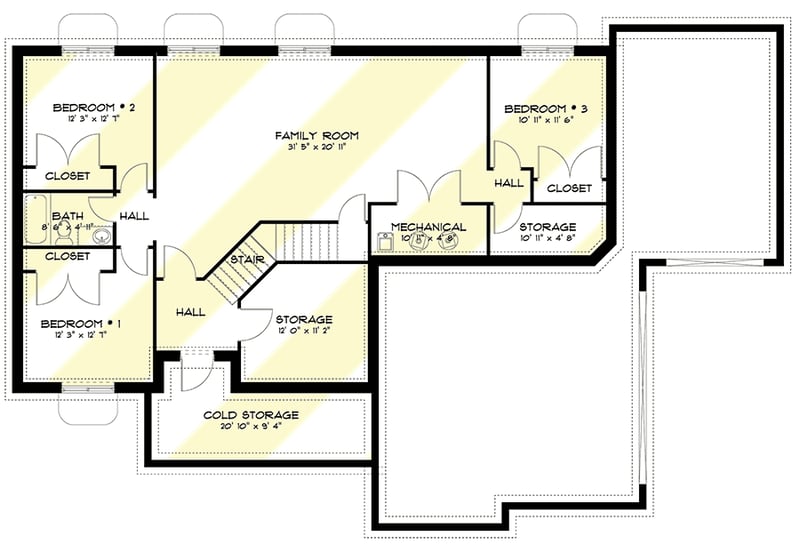 Plan 61305UT: Craftsman Home Plan with Four-to-Seven Bedrooms - Floor Plan - Optional Finished Lower Level - Craftsman, Northwest, Traditional
