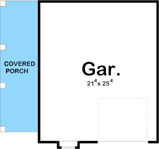 Plan 62467DJ: Front-Load Garage Workshop - Floor Plan - Main Level