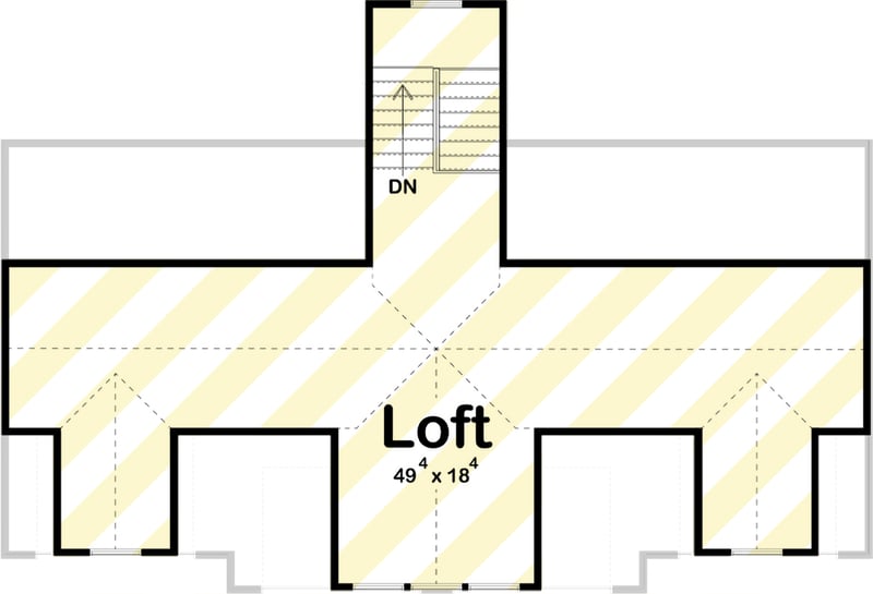 Plan 62468DJ: 4 Bay Garage with Loft - Floor Plan - 2nd Floor - Craftsman, Mountain