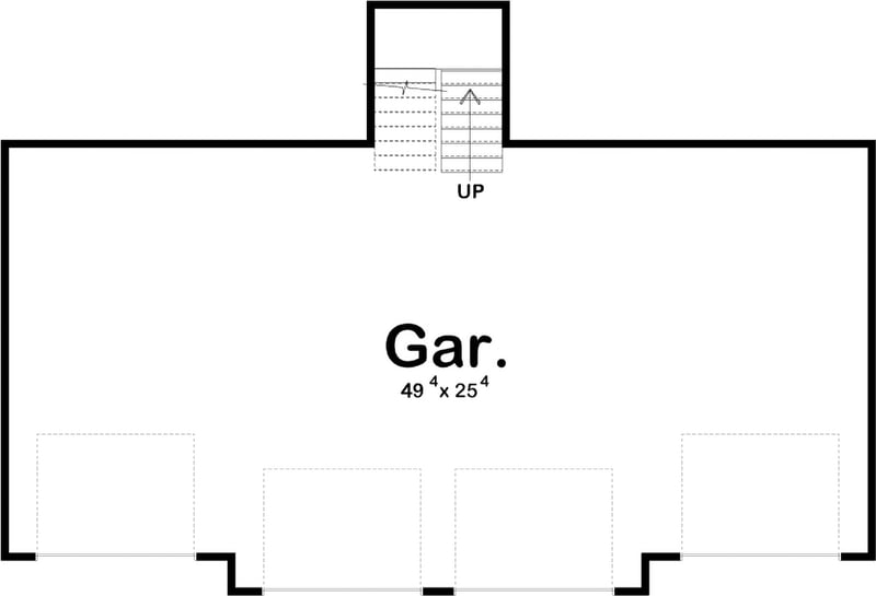 Plan 62468DJ: 4 Bay Garage with Loft - Floor Plan - Main Level - Craftsman, Mountain