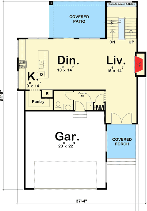 Plan 62545DJ: 3 Bed Modern Home Plan with Covered Patio - Floor Plan - Main Level - Contemporary, Modern, Northwest