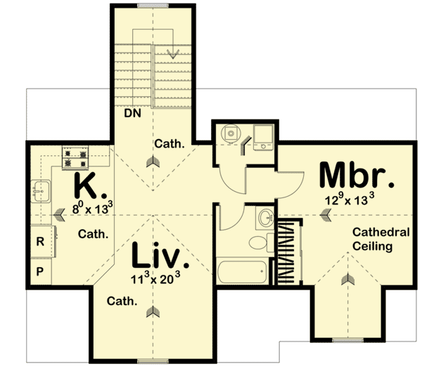 Plan 62592DJ: Carriage House with Vaulted Ceilings - Floor Plan - 2nd Floor - Carriage
