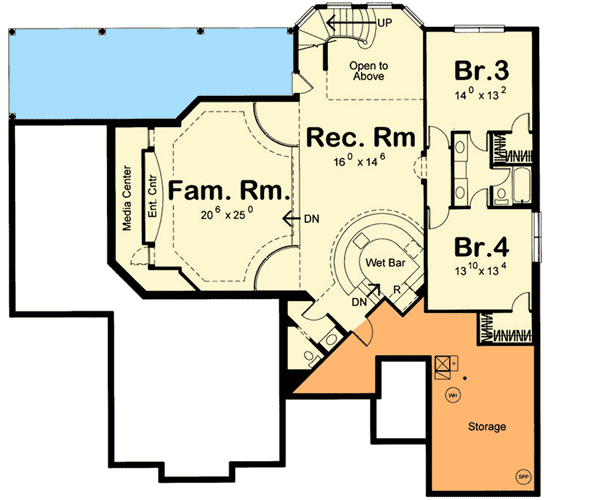 Plan 62595DJ: Magnificent Home Plan For a Sloping Lot - Floor Plan - Basement - European