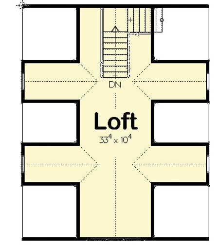 Plan 62612DJ: 2 Car Garage with Shop and Loft - Floor Plan - 2nd Floor