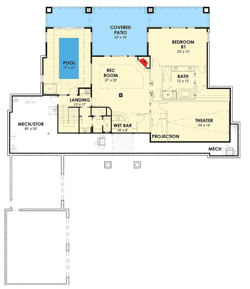 Plan 64413SC: Mountain House Plan with Optional Lower Level - Floor Plan - Optional Lower Level - Craftsman, Mountain, Ranch, Rustic