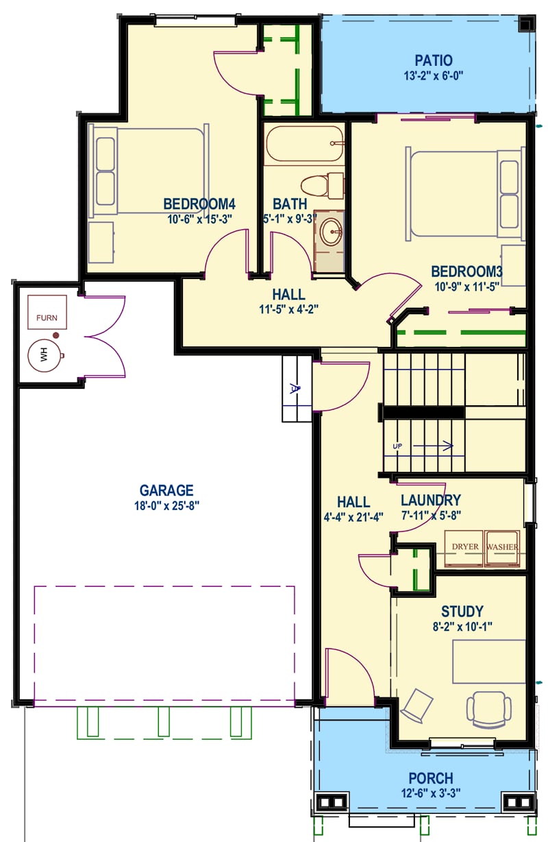 Plan 64415SC: Upside Down Northwest House Plan - Floor Plan - Main Level - Bungalow, Craftsman, Northwest