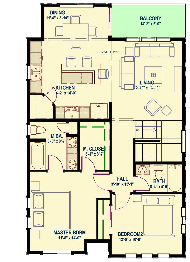 Plan 64415SC: Upside Down Northwest House Plan - Floor Plan - 2nd Floor - Bungalow, Craftsman, Northwest