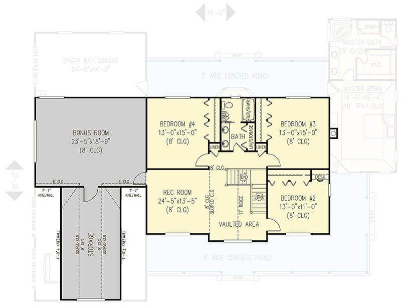 Plan 6539RF: Country Farmhouse Plan With Lots of Extras - Floor Plan - 2nd Floor - Country, Farmhouse