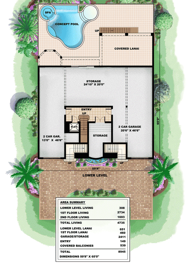 Plan 66221WE: Premium Features - Floor Plan - Basement - Florida-Style, Mediterranean, Tuscan