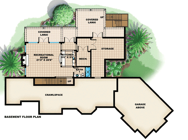 Plan 66229WE: Southern Comfort - Floor Plan - Basement - Southern, Traditional