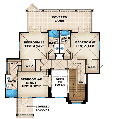 Plan 66302WE: Coastal Cottage Comfort - Floor Plan - 2nd Floor - Coastal, Cottage, Florida-Style, Southern