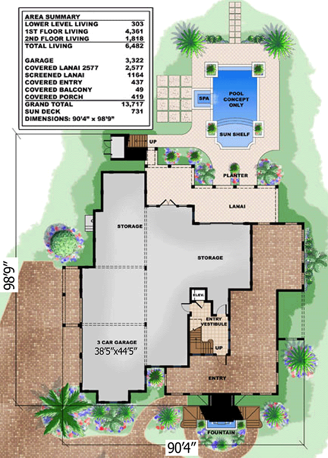Plan 66310WE: 3 Story Southern Belle - Floor Plan - Ground Level - Southern, Southern Traditional, Traditional