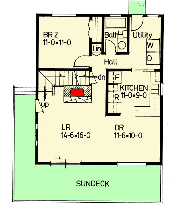 Plan 6706MG: Versatile Chalet - Floor Plan - Main Level - Vacation