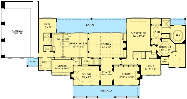 Plan 67097GL: Spectacular Master Bath - Floor Plan - Main Level - Country, Traditional