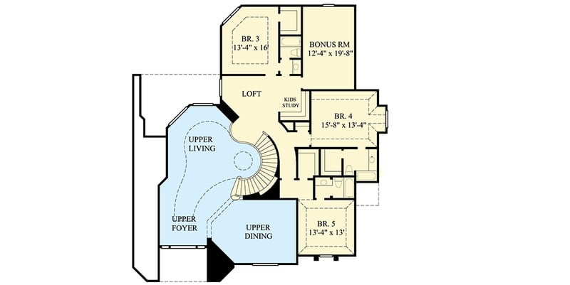 Plan 67105GL: Luxurious European House Plan - Floor Plan - 2nd Floor - European, Hill Country