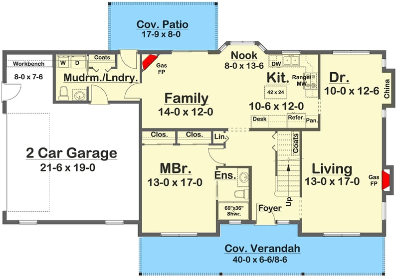 Plan 6718MG: 3-Bed Country Farmhouse Plan with Main Floor Master Suite - 2061 Sq Ft - Floor Plan - Main Level - Country, Farmhouse, Traditional